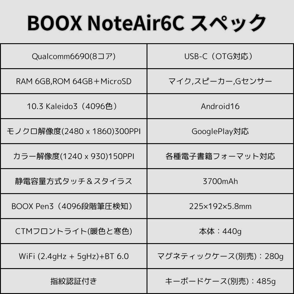 【10インチ】BOOX NoteAir6C